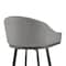 Armen Living Noran Swivel Bar Stool in Black Metal with Gray Faux Leather 840254335738 - alternate 7